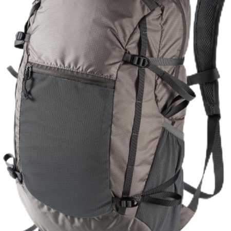 Khaki-grey ultralight foldable hiking backpack