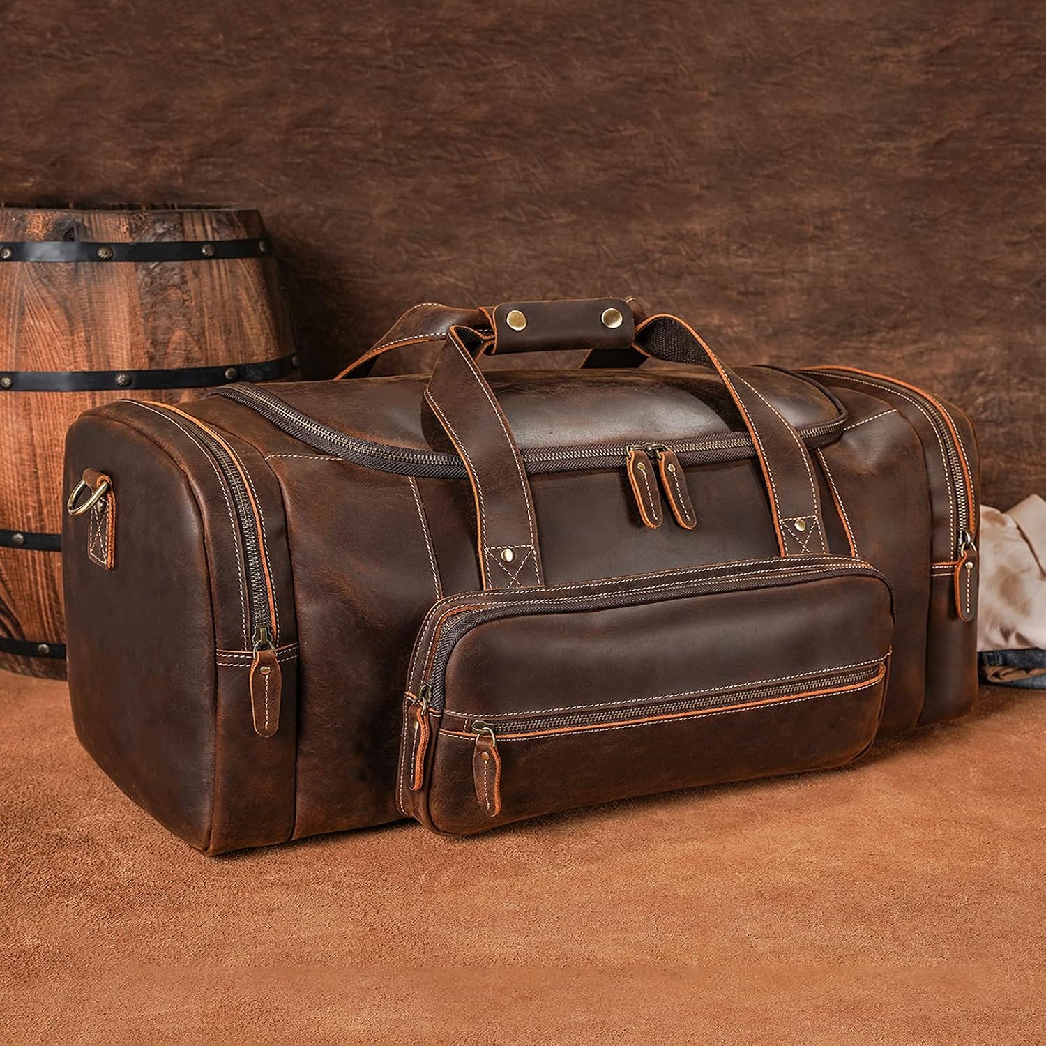Leather luggage bag - Image 2